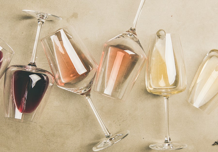 bicchieri vino rosato